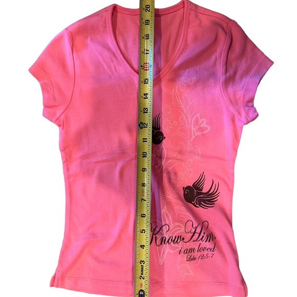 Toppy V-Neck Shirt for Girls Pink Medium Like New Condition - Picture 6 of 7